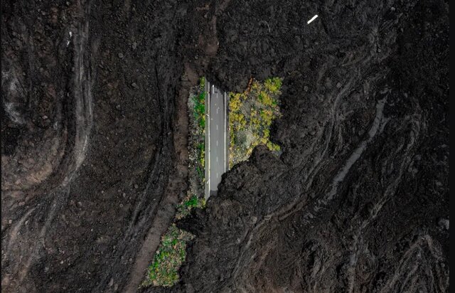«نتیجه فوران آتش‌فشان لاپالما» اثر «Enrico Pescantini» 