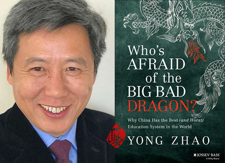 یانگ ژائو [Yong Zhao] تحت عنوان «چه کسی از اژدهای غول‌پیکر بد می‌ترسد» [Who's afraid of the big bad dragon? : why China has the best (and worst) education system in the world] 